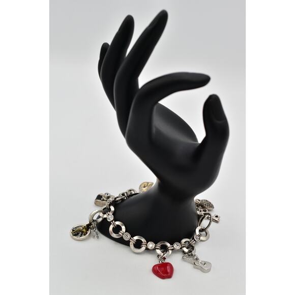 Fossil Vintage Charm Bracelet NYC Apple Camera Peace Bird Heart Key Rare BinAW - Picture 7 of 12